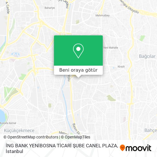 İNG BANK YENİBOSNA TİCARİ ŞUBE CANEL PLAZA harita