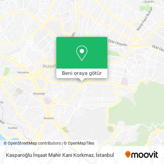 Kasparoğlu İnşaat Mahir Kani Korkmaz harita