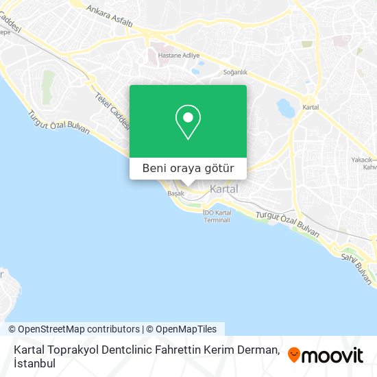 Kartal Toprakyol Dentclinic Fahrettin Kerim Derman harita