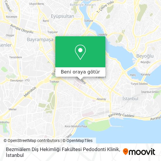 Bezmiâlem Diş Hekimliği Fakültesi Pedodonti Klinik harita