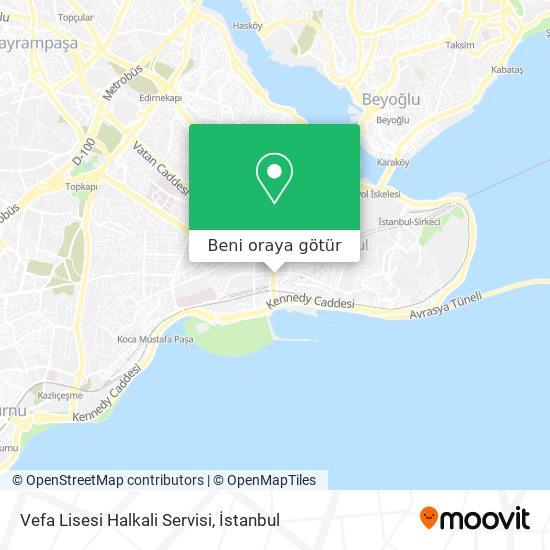 Vefa Lisesi Halkali Servisi harita