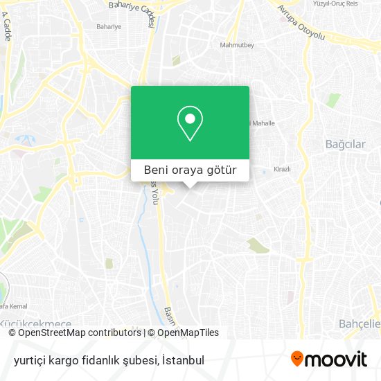 yurtiçi kargo fidanlık şubesi harita