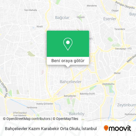 Bahçelievler Kazım Karabekir Orta Okulu harita