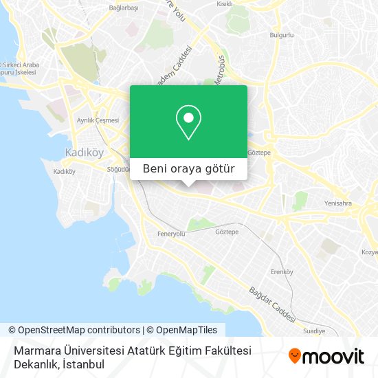 Marmara Üniversitesi Atatürk Eğitim Fakültesi Dekanlık harita