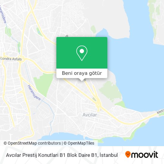 Avcılar Prestij Konutlari B1 Blok Daire B1 harita