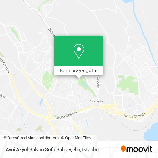 Avni Akyol Bulvarı Sofa Bahçeşehir harita