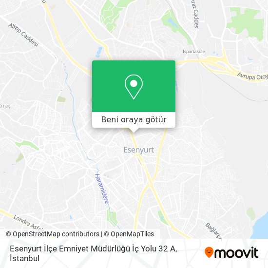 Esenyurt İlçe Emniyet Müdürlüğü İç Yolu 32 A harita