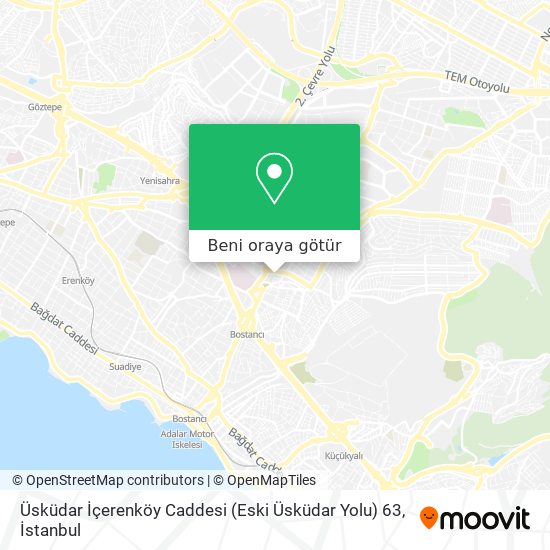 Üsküdar İçerenköy Caddesi (Eski Üsküdar Yolu) 63 harita