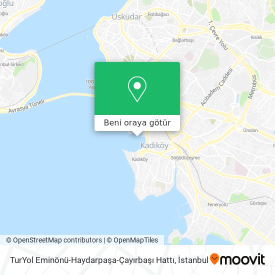 TurYol Eminönü-Haydarpaşa-Çayırbaşı Hattı harita