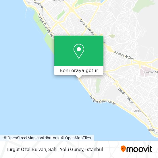 Turgut Özal Bulvarı, Sahil Yolu Güney harita