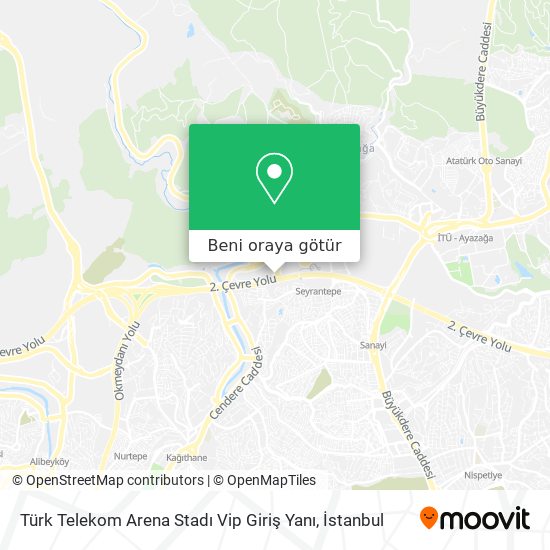 Türk Telekom Arena Stadı Vip Giriş Yanı harita