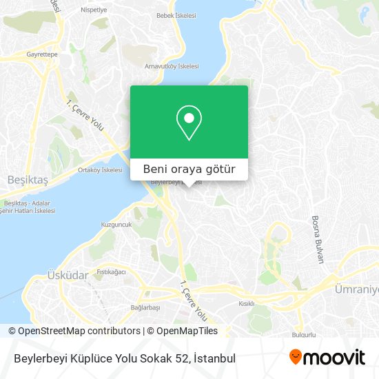 Beylerbeyi Küplüce Yolu Sokak 52 harita