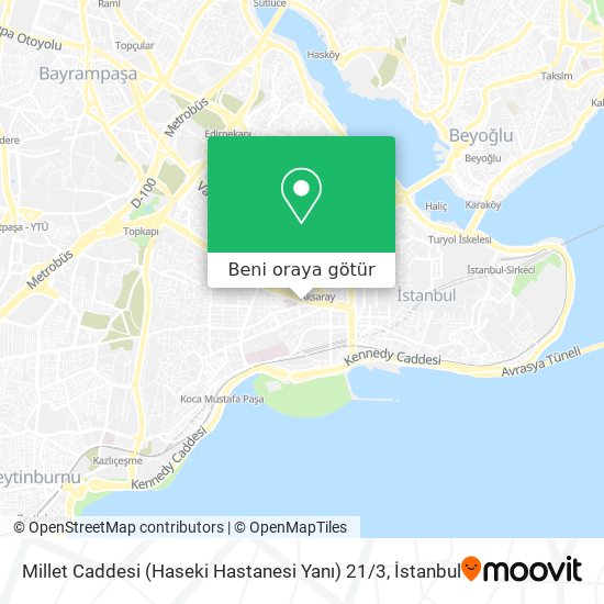 Millet Caddesi (Haseki Hastanesi Yanı) 21 / 3 harita