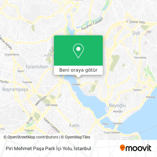 Piri Mehmet Paşa Park İçi Yolu harita