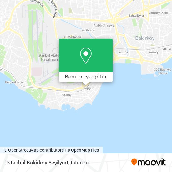 Istanbul Bakirköy Yeşilyurt harita