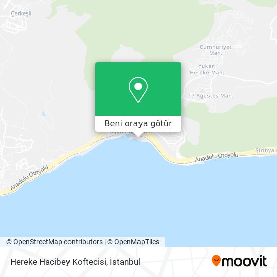 Hereke Hacibey Koftecisi harita