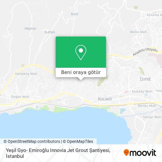 Yeşil Gyo- Emiroğlu Innovia Jet Grout Şantiyesi harita