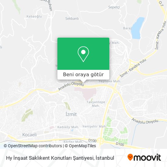 Hy İnşaat Saklıkent Konutları Şantiyesi harita