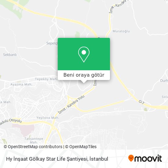 Hy İnşaat Gölkay Star Life Şantiyesi harita