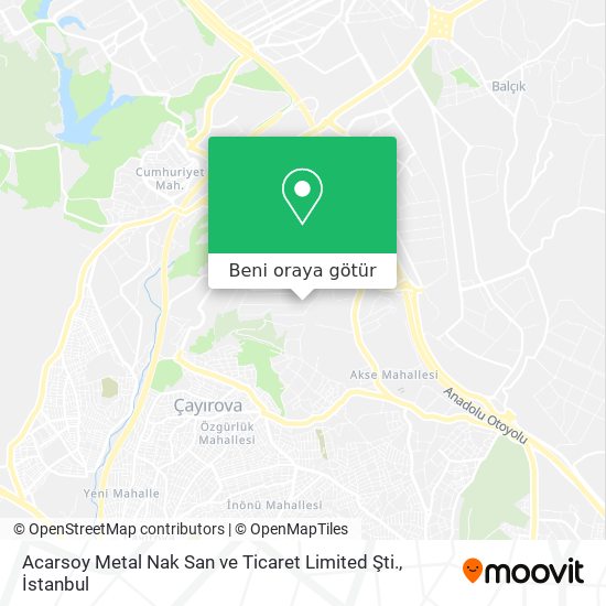 Acarsoy Metal Nak San ve Ticaret Limited Şti. harita