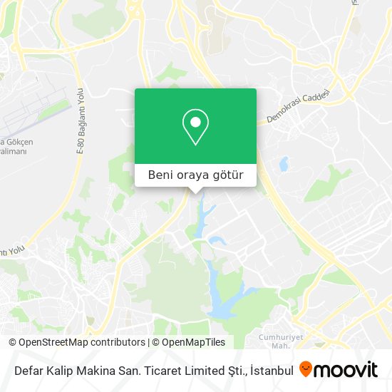 Defar Kalip Makina San. Ticaret Limited Şti. harita