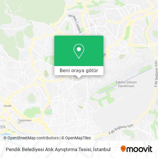 Pendik Belediyesi Atık Ayrıştırma Tesisi harita