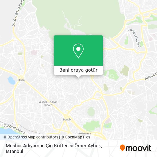 Meshur Adıyaman Çig Köftecisi Ömer Aybak harita