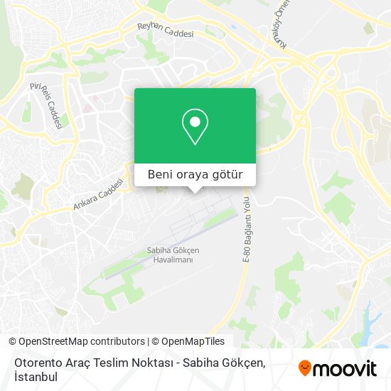 Otorento Araç Teslim Noktası - Sabiha Gökçen harita