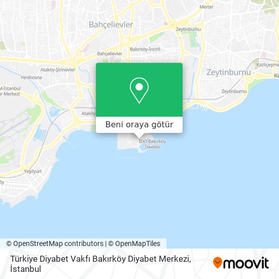 Türkiye Diyabet Vakfı Bakırköy Diyabet Merkezi harita