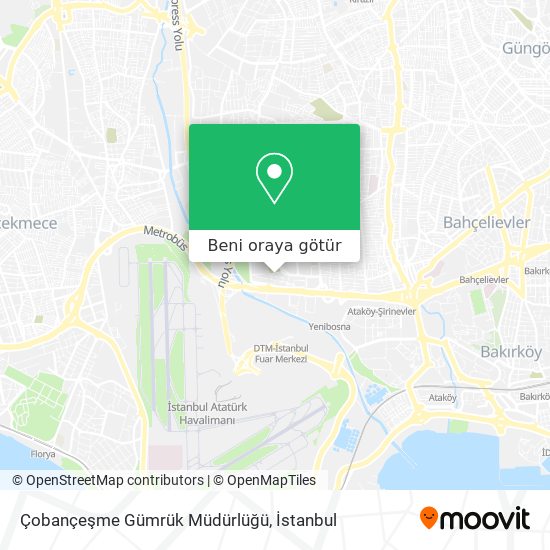 Çobançeşme Gümrük Müdürlüğü harita