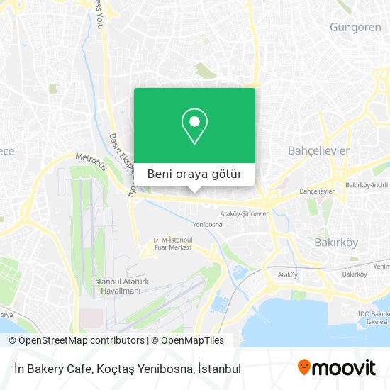 İn Bakery Cafe, Koçtaş Yenibosna harita