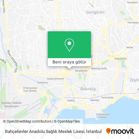 Bahçelievler Anadolu Sağlık Meslek Lisesi harita