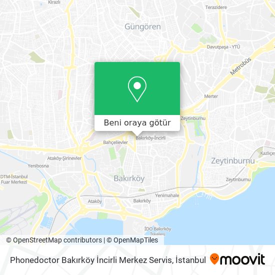 Phonedoctor Bakırköy İncirli Merkez Servis harita