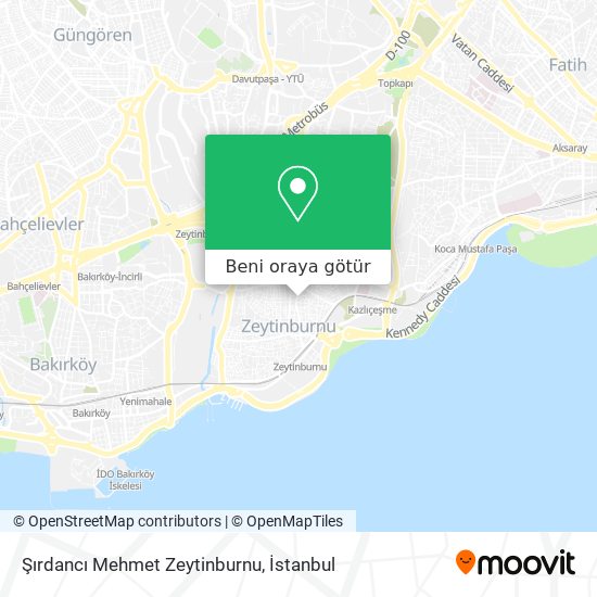 Şırdancı Mehmet Zeytinburnu harita