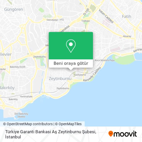 Türkiye Garanti Bankasi Aş Zeytinburnu Şubesi harita