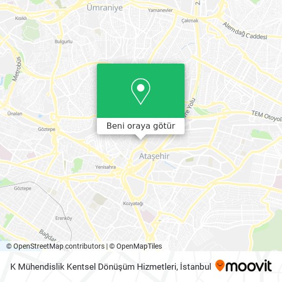 K Mühendislik Kentsel Dönüşüm Hizmetleri harita