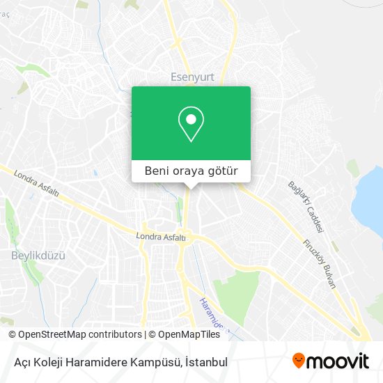 Açı Koleji Haramidere Kampüsü harita