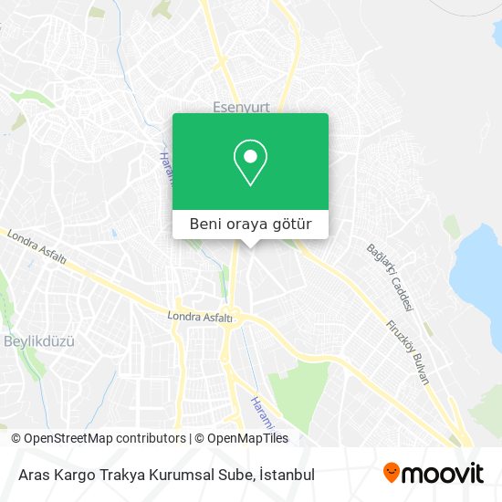 Aras Kargo Trakya Kurumsal Sube harita