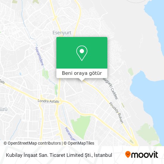 Kubilay İnşaat San. Ticaret Limited Şti. harita