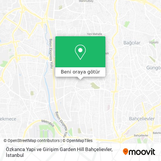 Özkanca Yapi ve Girişim Garden Hill Bahçelievler harita