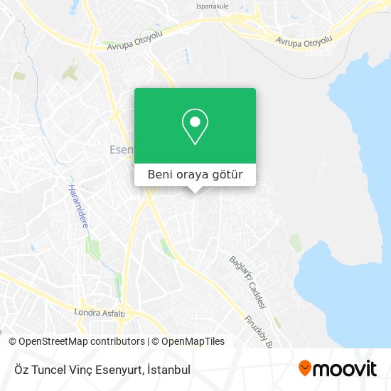 Öz Tuncel Vinç Esenyurt harita