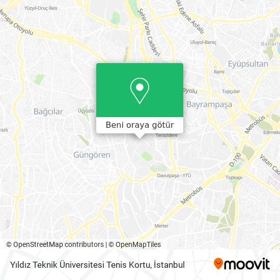 Yıldız Teknik Üniversitesi Tenis Kortu harita