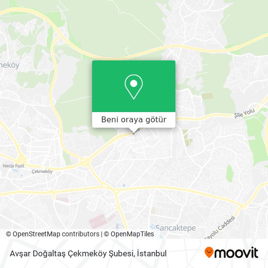 Avşar Doğaltaş Çekmeköy Şubesi harita