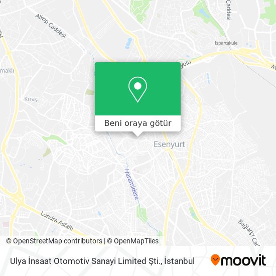 Ulya İnsaat Otomotiv Sanayi Limited Şti. harita