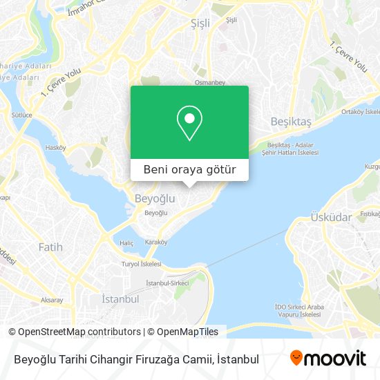 Beyoğlu Tarihi Cihangir Firuzağa Camii harita