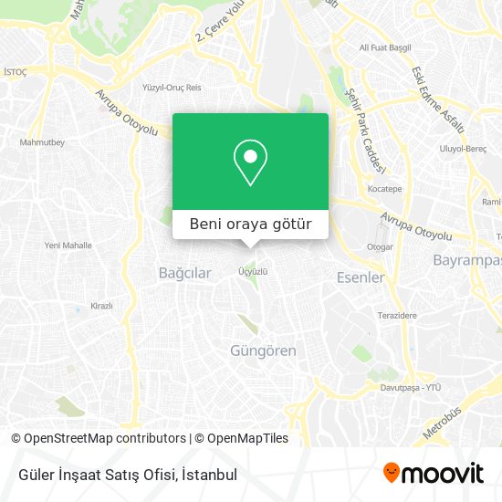 Güler İnşaat Satış Ofisi harita