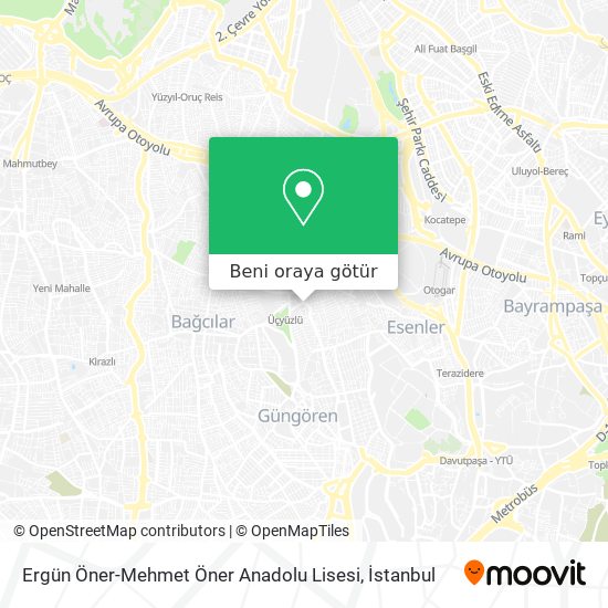 Ergün Öner-Mehmet Öner Anadolu Lisesi harita