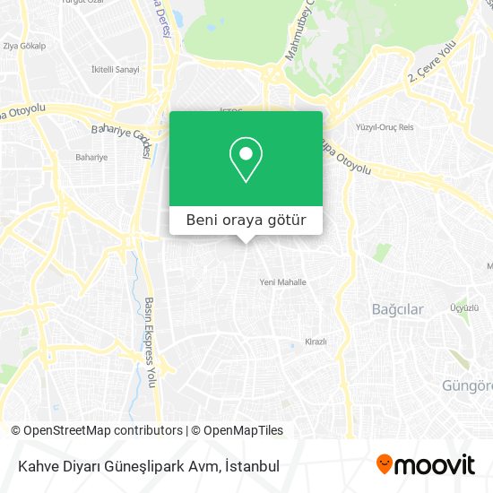 Kahve Diyarı Güneşlipark Avm harita