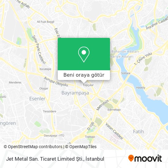 Jet Metal San. Ticaret Limited Şti. harita