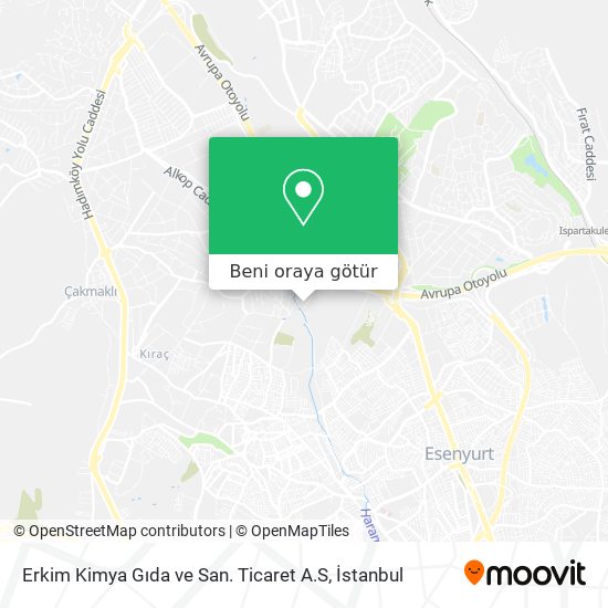 Erkim Kimya Gıda ve San. Ticaret A.S harita